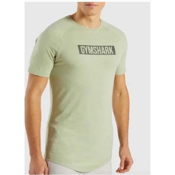 Gymshark Other - Gymshark Shirt Mens Small Green Curved Hem Short Sleeve Athletic Logo Tee